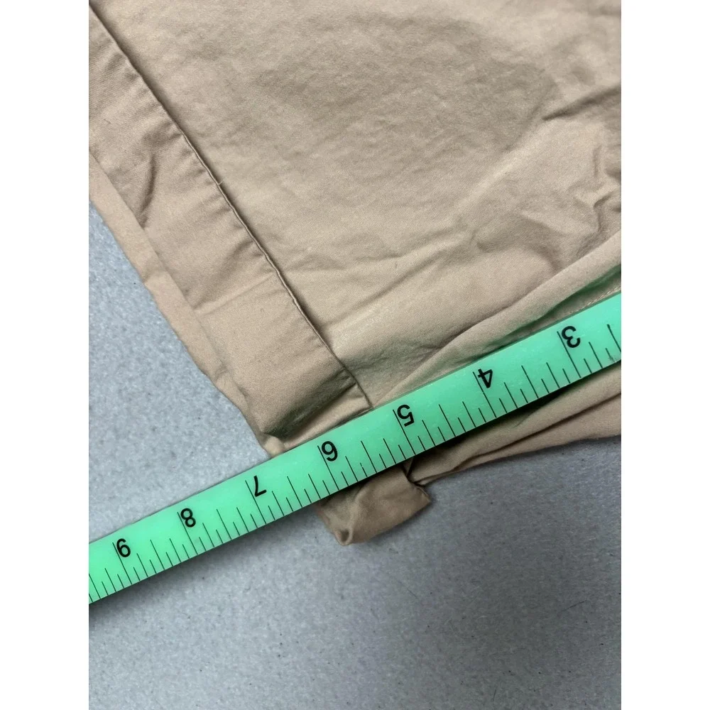 Talbots Shorts Womens 8P Beige Twill Chino Roll Cuff Tab Hem Stretch Casual